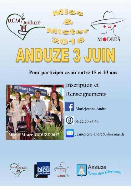 Affiche inscription miss et mister 2018