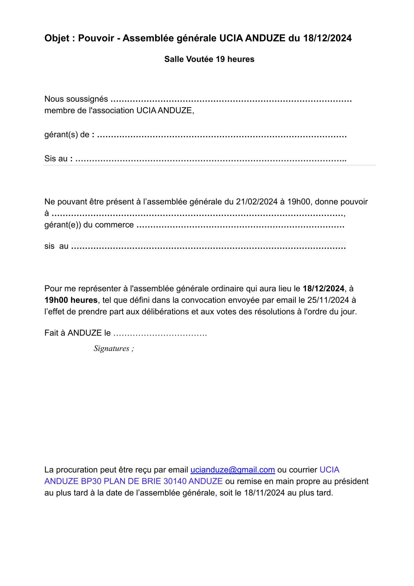 Pouvoir pr l assemblee generale ucia 18 12 2024